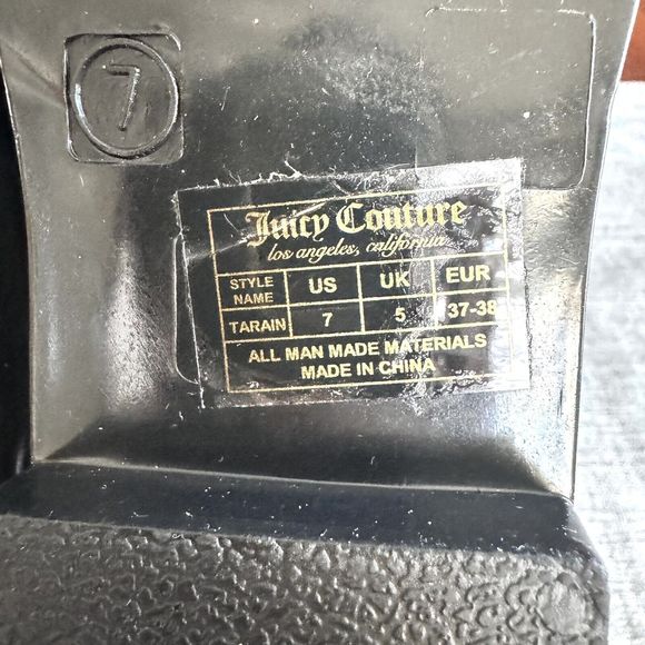 Juicy Couture Tarain Ankle Chelsea Rain Boots Solid Black Pull-On Sz 7 - Picture 10 of 12